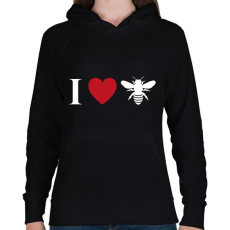 PRINTFASHION I love Bee - Női kapucnis pulóver - Fekete