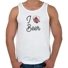 PRINTFASHION I love Beer - Férfi atléta - Fehér atléta, trikó
