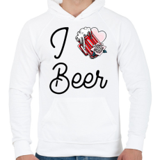 PRINTFASHION I love Beer - Férfi kapucnis pulóver - Fehér