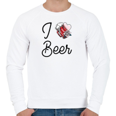 PRINTFASHION I love Beer - Férfi pulóver - Fehér