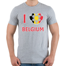 PRINTFASHION I love Belgium - Férfi póló - Sport szürke