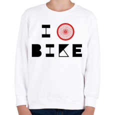 PRINTFASHION I love bike (black) - Gyerek pulóver - Fehér