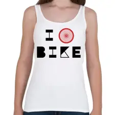 PRINTFASHION I love bike (black) - Női atléta - Fehér női trikó