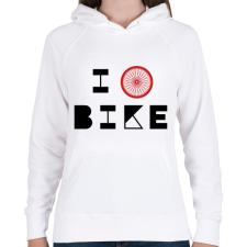 PRINTFASHION I love bike (black) - Női kapucnis pulóver - Fehér női pulóver, kardigán
