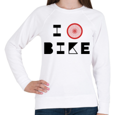 PRINTFASHION I love bike (black) - Női pulóver - Fehér