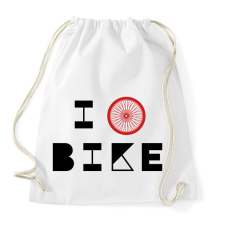 PRINTFASHION I love bike (black) - Sportzsák, Tornazsák - Fehér tornazsák