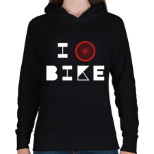 PRINTFASHION I love bike (white) - Női kapucnis pulóver - Fekete női pulóver, kardigán