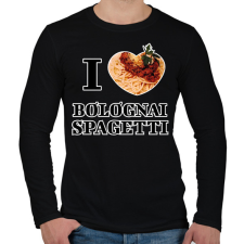 PRINTFASHION I love Bolognai spagetti - Férfi hosszú ujjú póló - Fekete férfi póló