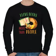 PRINTFASHION I love books - more than people - Férfi pulóver - Fekete férfi pulóver, kardigán