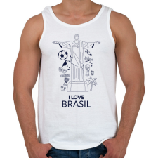 PRINTFASHION I LOVE BRASIL - Férfi atléta - Fehér atléta, trikó