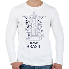 PRINTFASHION I LOVE BRASIL - Férfi hosszú ujjú póló - Fehér