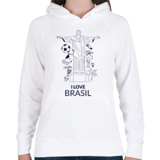 PRINTFASHION I LOVE BRASIL - Női kapucnis pulóver - Fehér