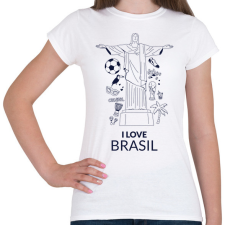 PRINTFASHION I LOVE BRASIL - Női póló - Fehér női póló