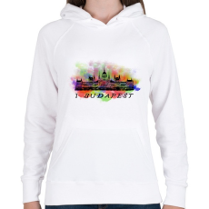 PRINTFASHION i  love budapest - Női kapucnis pulóver - Fehér