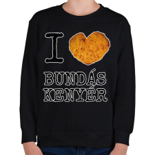 PRINTFASHION I love Bundás kenyér - Gyerek pulóver - Fekete gyerek pulóver, kardigán