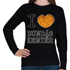 PRINTFASHION I love Bundás kenyér - Női pulóver - Fekete