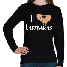 PRINTFASHION I love capybara - Női pulóver - Fekete női pulóver, kardigán