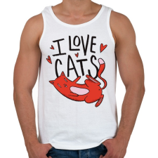 PRINTFASHION I love Cats - Férfi atléta - Fehér atléta, trikó