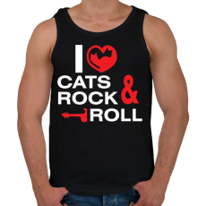 PRINTFASHION i_love_cats - Férfi atléta - Fekete