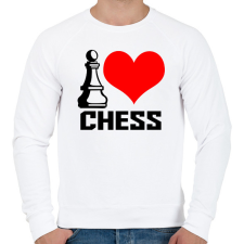 PRINTFASHION I love chess - Férfi pulóver - Fehér férfi pulóver, kardigán