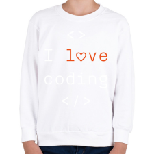 PRINTFASHION I love coding - Gyerek pulóver - Fehér gyerek pulóver, kardigán