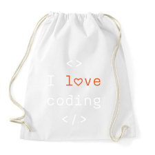 PRINTFASHION I love coding - Sportzsák, Tornazsák - Fehér tornazsák