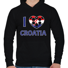 PRINTFASHION I love Croatia - Férfi kapucnis pulóver - Fekete