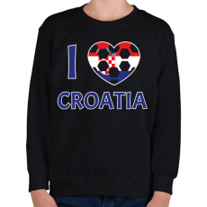 PRINTFASHION I love Croatia - Gyerek pulóver - Fekete