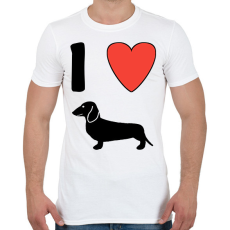 PRINTFASHION I Love Dachshund - Férfi póló - Fehér