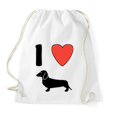 PRINTFASHION I Love Dachshund - Sportzsák, Tornazsák - Fehér tornazsák