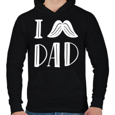 PRINTFASHION I Love Dad - Férfi kapucnis pulóver - Fekete