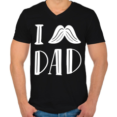 PRINTFASHION I Love Dad - Férfi V-nyakú póló - Fekete