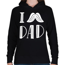 PRINTFASHION I Love Dad - Női kapucnis pulóver - Fekete női pulóver, kardigán