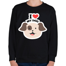 PRINTFASHION I love dags  - Gyerek pulóver - Fekete