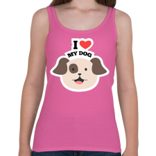 PRINTFASHION I love dags  - Női atléta - Rózsaszín női trikó