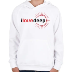 PRINTFASHION i-love-deep-grey-red - Gyerek kapucnis pulóver - Fehér