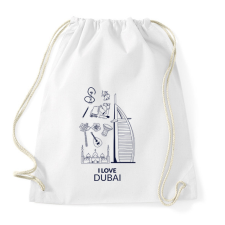 PRINTFASHION I LOVE DUBAI - Sportzsák, Tornazsák - Fehér tornazsák