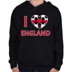 PRINTFASHION I love England - Gyerek kapucnis pulóver - Fekete