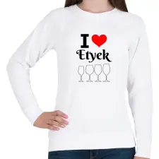 PRINTFASHION I love Etyek - Női pulóver - Fehér női pulóver, kardigán
