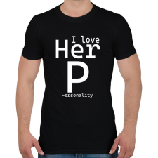 PRINTFASHION I love - férfi - Férfi póló - Fekete férfi póló