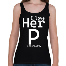PRINTFASHION I love - férfi - Női atléta - Fekete