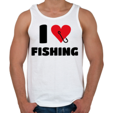 PRINTFASHION I love fishing - Férfi atléta - Fehér
