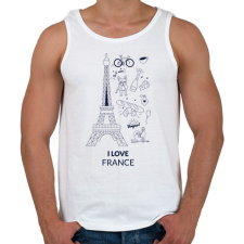 PRINTFASHION I LOVE FRANCE 1 - Férfi atléta - Fehér atléta, trikó