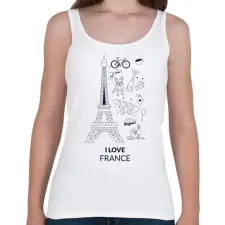 PRINTFASHION I LOVE FRANCE 1 - Női atléta - Fehér női trikó