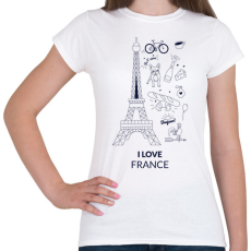 PRINTFASHION I LOVE FRANCE 1 - Női póló - Fehér