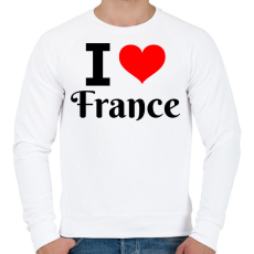 PRINTFASHION I love France - Férfi pulóver - Fehér