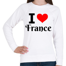 PRINTFASHION I love France - Női pulóver - Fehér női pulóver, kardigán