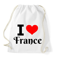 PRINTFASHION I love France - Sportzsák, Tornazsák - Fehér tornazsák