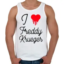 PRINTFASHION I love Freddy Krueger - Férfi atléta - Fehér atléta, trikó