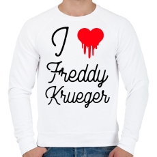 PRINTFASHION I love Freddy Krueger - Férfi pulóver - Fehér